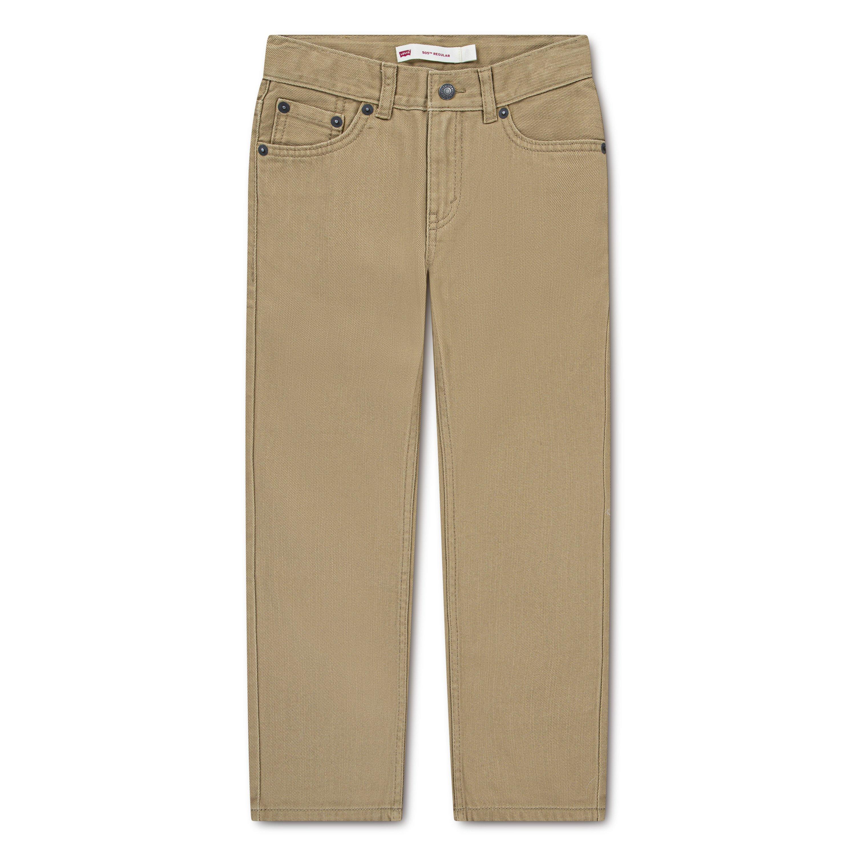 Levi's Big Boys' 505 Regular Fit Lt Wash Denim Jeans - Khaki - KHAKI